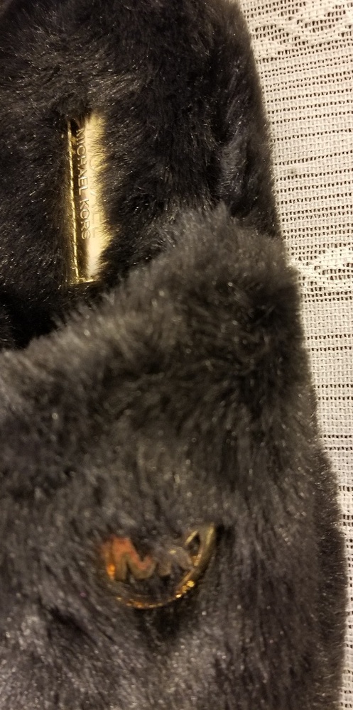 Brand New Michael Kors faux fur black slippers - Picture 2 of 6